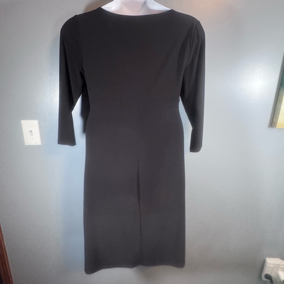 Chaps Black Cowl Neck Midi Dress | 3/4 Sleeve | Lined | Size XL - Picture 3 of 8